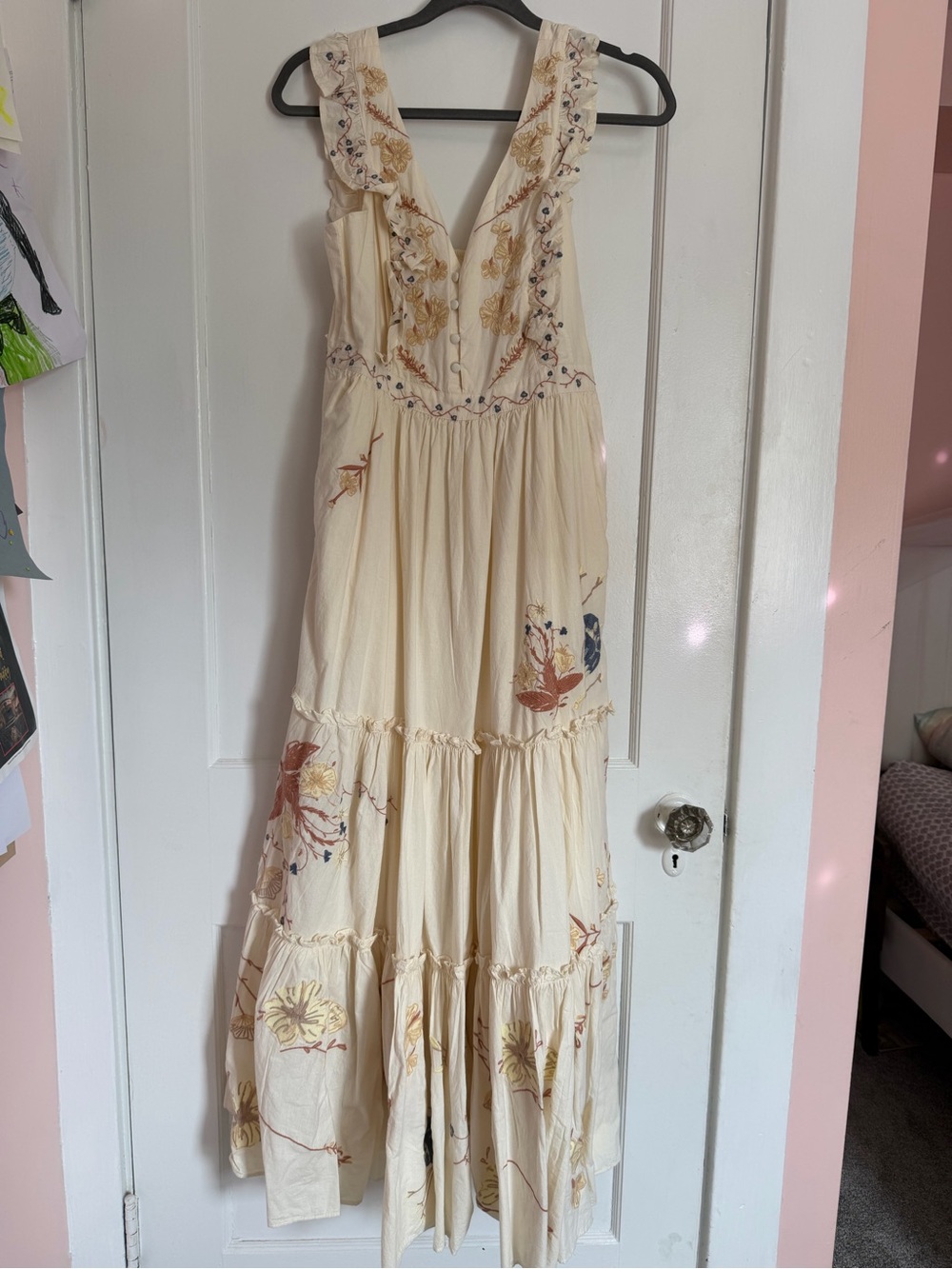 NWT Allison New York Embroidered Cotton Maxi Dress — Anthropologie, size S